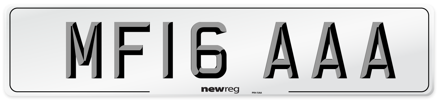 MF16 AAA Number Plate from New Reg